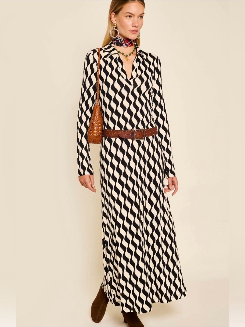 RIXO Mono Wave Tillie Dress Size 3X